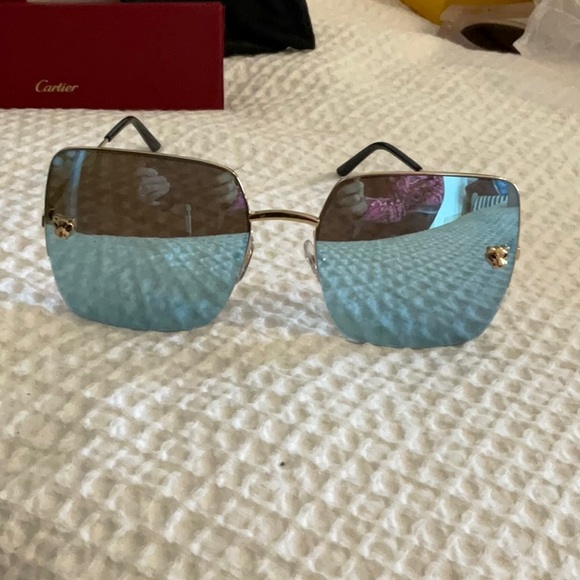 Cartier Gold and Blue Sunglasses